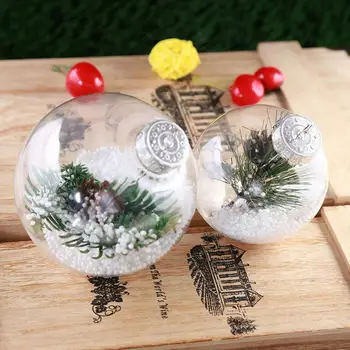 Ziemassvētku Caurspīdīgu Bumbu Atvērt Plastmasas Skaidrs Nieciņš Rotājumu Ziemassvētku Puse, Kas Karājas Kulons Dāvanu Komplektu Piederumi