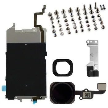 5gab/set LCD Ekrāns Metāla plāksne ar savienotājs pogu home taustiņu Flex Kabelis un pilnu skrūves sīkas Detaļas, iPhone 6 6 Plus