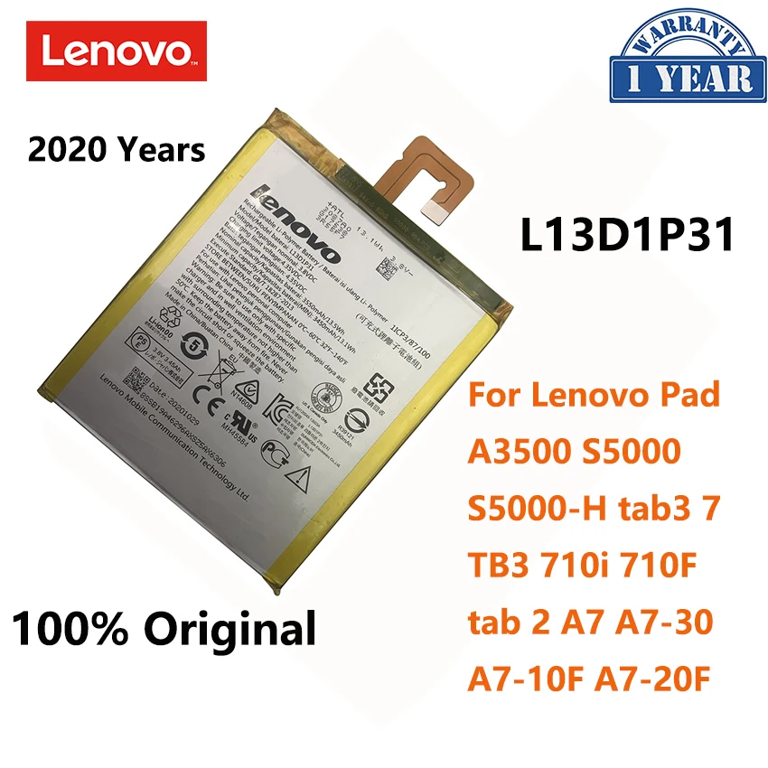 Oriģināls New L13D1P31 Akumulatoru, Lenovo Pad A3500 S5000 S5000-H cilnes 3 7 TB3 710i 710F tab2 A7 A7-30 A7-10F A7-20F Bateria
