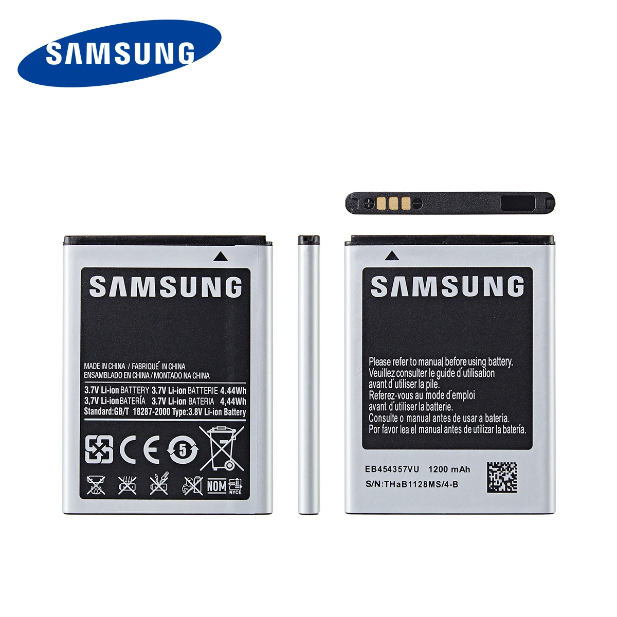 SAMSUNG Oriģinālā EB454357VU 1200mAh Akumulators Samsung Galaxy Y S5360 Y Pro B5510 S5380 Wave Kabatas S5300 Čats B5330