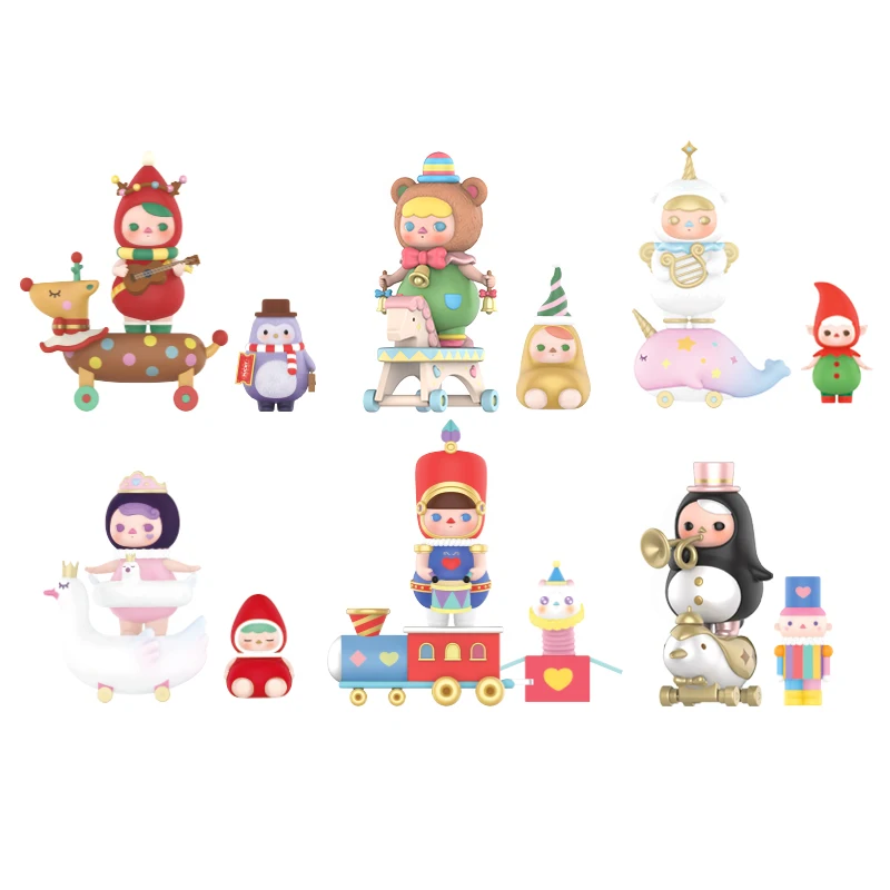 Sākotnējā POPMART PUCKY Ziemassvētku Parāde Sērijas Blind Box Rotaļlietas Lelle 7 Stilu Izlases viena Cute Anime Attēls Dāvanu
