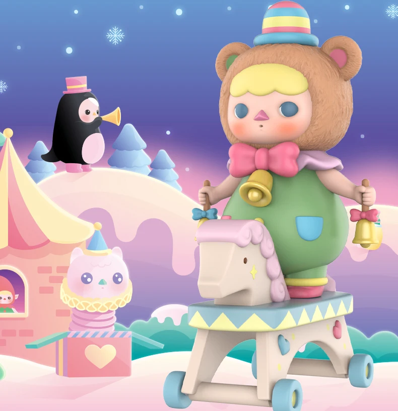 Sākotnējā POPMART PUCKY Ziemassvētku Parāde Sērijas Blind Box Rotaļlietas Lelle 7 Stilu Izlases viena Cute Anime Attēls Dāvanu