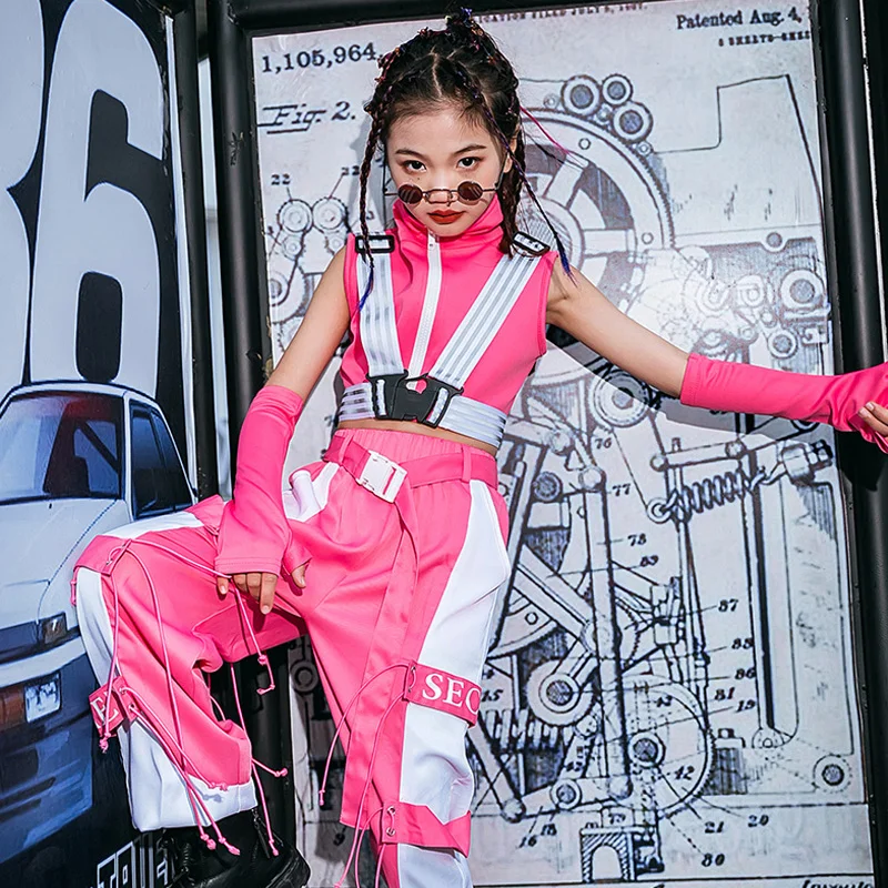 Ir 2021. Jaunu Meiteņu Džeza Deju Tērpi Mūsdienu Deju Apģērbs Bērniem Ielu Deju Skatuves Sniegumu Drēbes Hip Hop Tērpiem DQL5247