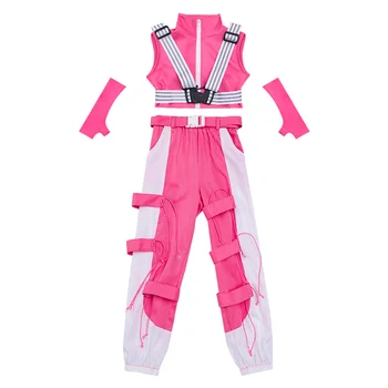 Ir 2021. Jaunu Meiteņu Džeza Deju Tērpi Mūsdienu Deju Apģērbs Bērniem Ielu Deju Skatuves Sniegumu Drēbes Hip Hop Tērpiem DQL5247