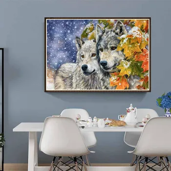 Apaļā 5D dzīvnieku dimanta krāsošana fox zirgu DIY dimanta izšūšanas komplekts inkrustēts ainavu mājas apdare