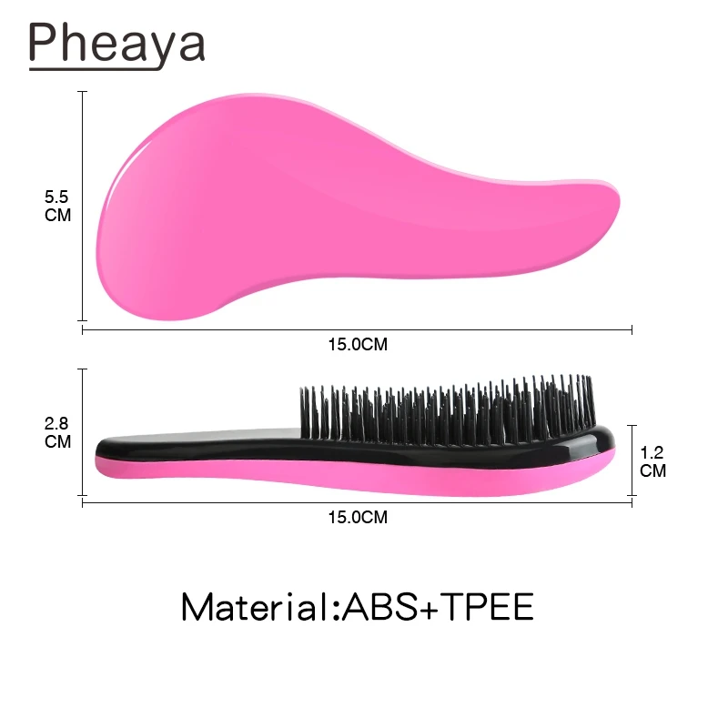 Pheaya Hairbrush Sieviešu TT Matu Ķemmes, Masāža, Anti-static Detangler Bērnu Matu Suku Dizains Rīks, Frizētava Piederumi