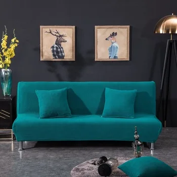 Cietie krāsas sabiezinātas elastīgs armless sofa cover