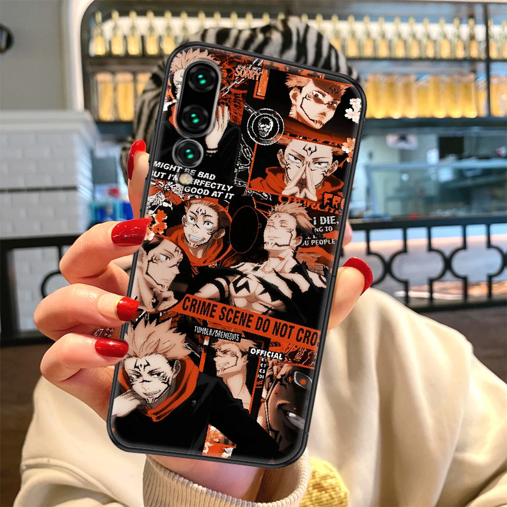 Jujutsu Kaisen anime Gojo Pie Telefona gadījumā Huawei P Mate P10 P20 P30 P40 10 20 Smart Z Pro Lite 2019 black 3D ūdensizturīgs