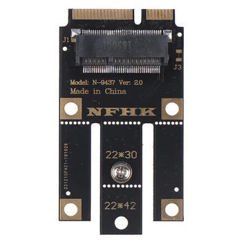 M. 2 NGFF uz mini pci-e (pcie+usb) adapteris m.2 wifi un bluetooth bezvadu tīkla karte