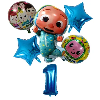6pcs Cocomelon Tēma Alumīnija Folijas gaisa Balons, Bērnu Dušas, Dzimšanas dienas Puse Dekorēšana, Baloni, Puse ierosina Gaisa Globos Bērniem Rotaļlietas