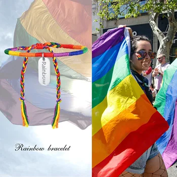 Pīts LGBT Aproce par Geju Praida Varavīksnes Virves Stīgu Aproce Regulējams Izmērs