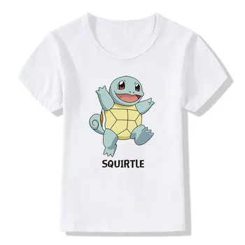 Pokemon, Bērnu T-krekli Squirtle Snorlax Bulbasaur Drukāšanas Kravu T Kreklu Bērnu Apģērbs Bērnu, Meiteņu Drēbes, Topi Zēnu t-veida