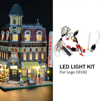 Iedegties Komplekts Lego Izveidot Kafejnīca Stūrī Saderīgs Ar 10182 Led Light Komplekts