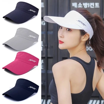 Teniss Caps Saule Sporta Hat Visor Vīriešiem, Sievietēm, Darbojas Pludmales Beisbola Cepurītes tīrtoņa Krāsu Vairumtirdzniecības golfa cepures