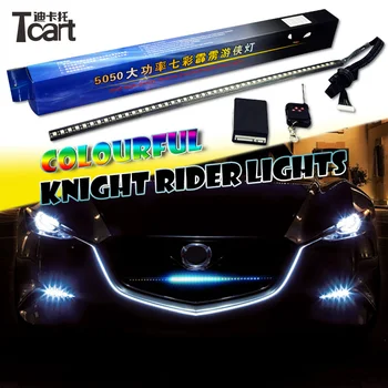 Tcart 147model Ūdensizturīgs 54CM 48LED RGB highpower tālvadības RGB krāsu LED Knight Rider Lukturi ar bezvadu tālvadības pults