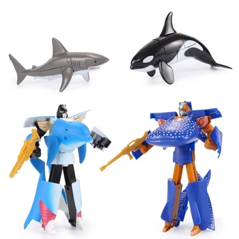 Slepkava Vaļu Delfīnu, Baltā Haizivs Deformācijas Plastmasas Transformācija Jūras Dzīvi Robots Rotaļlietas Zēniem Rīcības Attēls Bērniem Rotaļlietas