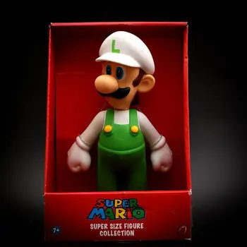 Īstenu Super Mario 9inch 23cm Rīcības Luigi Yoshi Donkey Kong Wario PVC Rotaļlietu Attēls Kolekcionējamus Rotā Modeļu Lelle Rotaļlietu Kaste NR.