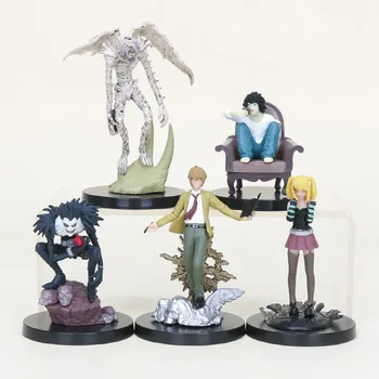 5gab/set Anime Death Note attēls Yagami L Ryuuku Misas Rem PVC Rīcības Attēls Modelis Rotaļlietas ziemassvētku Rotaļlietas bērniem klāt