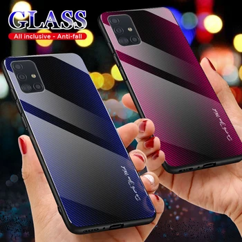 Rūdīta Stikla Case For Samsung Galaxy A72 A52 5G A51 A71 A42 A32 A21S Vāciņš Samsung Galaxy A52 A12 A70 A50 51 F62 M62 Gadījumos