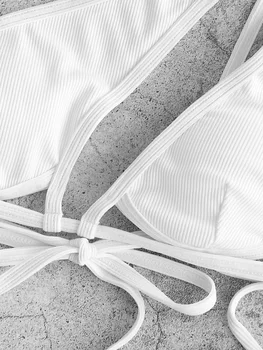 ZAFUL Salātu Cietā Bikini Komplekts Sievietēm Viena Pleca, String Tie Peldkostīmi Vasaras Sexy Dobi No Peldkostīmu Sieviešu Pludmales peldkostīms