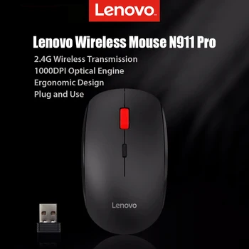 Lenovo N911 Pro 2.4 G Wireless Mouse 1000DPI Vienas Pogas Pakalpojums Portatīvo Izslēgtu USB Optiskā Pele DATORA, Datoru, Klēpjdatoru Birojs