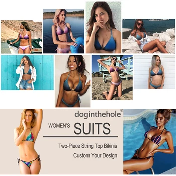 Doginthehole Atdzist Galvaskausa peldkostīms Sievietēm Gadījuma Vasaras Beachwear Pavada Stila Seksīgi Zems Viduklis Bikini Komplekts Ir 2021. Jaunās Modes