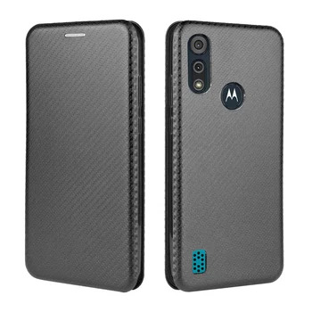 Par Motorola Moto E6i Ir 2021. Gadījumā 6.1 collu Oglekļa Šķiedras Pārsegs Ādas Gadījumā Motorola Moto E6i E 6.i ir 2021. Lietu Vāku