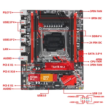 ATSLĒDZNIEKS X99 Desktop Mātesplatē LGA 2011-3 Combo ar 16GB 2*8G DDR4 RAM Atmiņa, Core I7-6800K procesors mainboard X99-RS9 nvme
