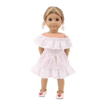 Lelle Kleita Cute Drukāt Uz 18 Collu Amerikāņu Leļļu Apģērbs 43 Nm Bērnu Jauno Dzimis Piederumi,Mūsu GenFeration Drēbes Mul-krāsas Kleita