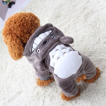 Ziemas Siltā Vilnas Kaķu Apģērbu Smieklīgi Dinozauru Kostīmi Mētelis Par Maziem Kaķiem Kucēns Suns pelēkā vārna Pet Drēbes Pet Apģērbu ropa perro