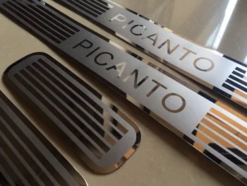 Durvju apmaļu par KIA Picanto palodzes plāksnes nerūsējošā joprojām car styling molding piederumi pretnodiluma pad plāksnītes uz durvīm, palodzēm uzlīmes