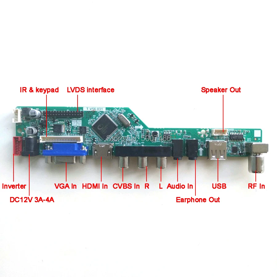 Par B154SW01 V9 VB LCD monitora panelis LVDS 1CCFL 30Pin tastatūra+Remote+Invertors T. V56 disks kartona VGA USB AV RF DIY komplektu