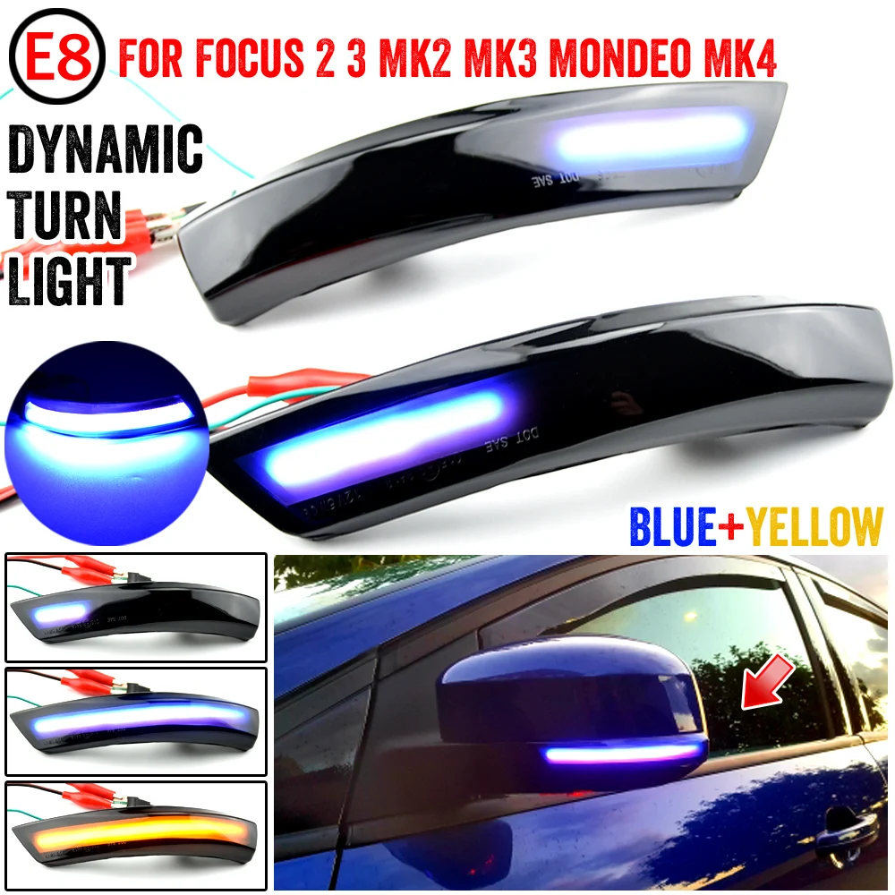 Dinamisku Pagrieziena Signāla LED Sānu Atpakaļskata Spogulis Sērijveida Indikators Blinker Ford Focus 2 3 Mk2 Mondeo Mk3 Mk4 Auto Gaismas