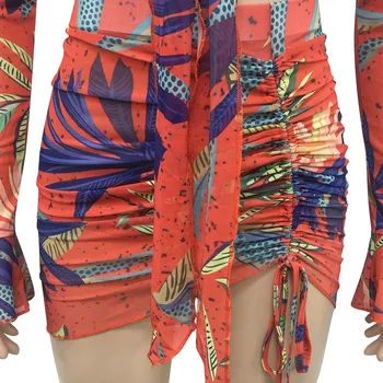 Adogirl Divas Gabals Komplekti Sievietēm Ar Garām Piedurknēm Topi Un Aukliņu Kaudzē Svārki Svētku Clubwear Vasaras Brīvdienas Tērpiem Ir 2021.