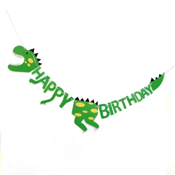 Safari Džungļos Dzīvnieku Dzimšanas Dienas Svinības Decoration, Banner Happy Birthday Banner Dinozauru Dzimšanas Dienas Svinības Baby Dušas Piederumi