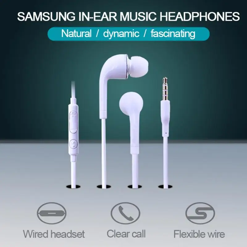 In-Ear Austiņas Austiņu Kontroli Ar Mic Mobilā Tālruņa Vadu In-Ear Austiņas Auriculares Samsung Black/white Austiņas