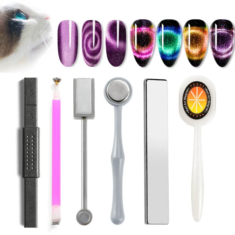 Kaķu Acis Nūju Magnēts Magnēts Pildspalva Nagu Manikīra Instruments, Cat Eye Gel Nagu laka Nagu Art 3D Īpašu Magnētisko Ietekmi Decal Dizains